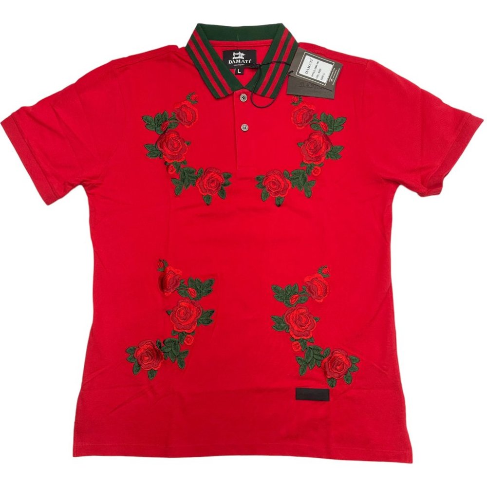 Damati Roses Pique Polo (L)